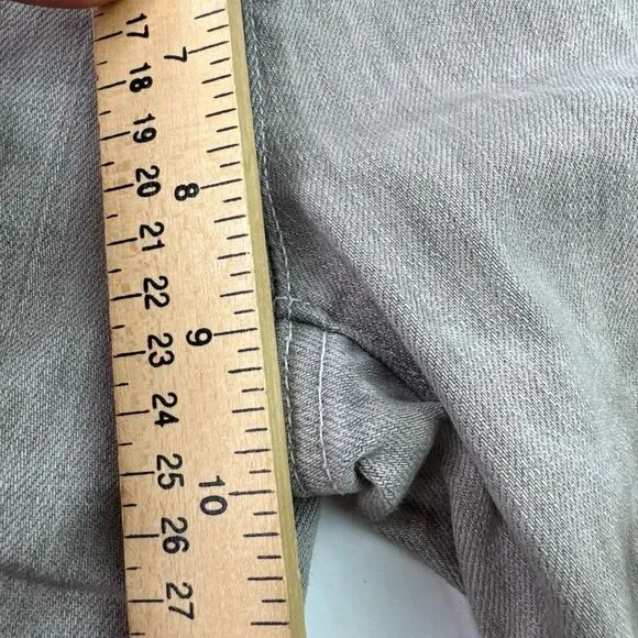 Eileen Fisher Organic Cotton Jeans Size 8 Stretch Straight Leg Washed Light Gray - Picture 9 of 11